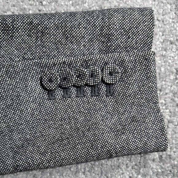 Ann Taylor Virgin Wool Blend Gray One Button Blazer Contrast Stitching Preppy - Picture 10 of 10